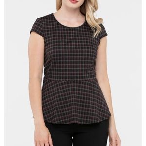 🖤Rickis Plaid Peplum Top Lg